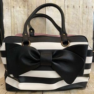 Betsey Johnson purse, black bow